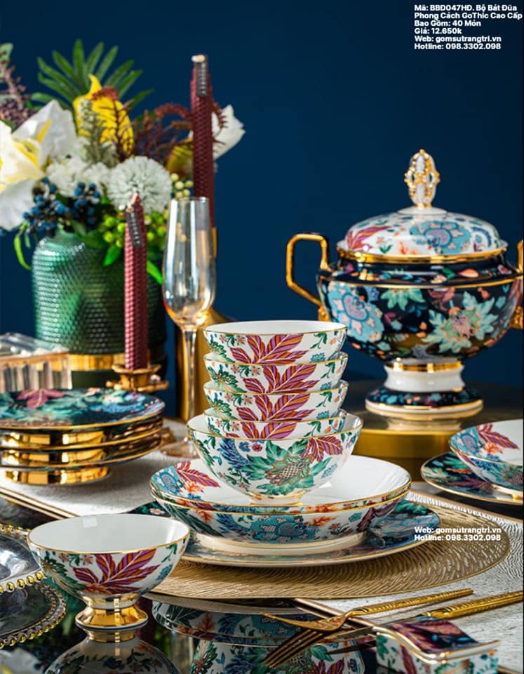 BỘ BÁT ĐŨA PHONG CÁCH GOTHIC CAO CẤP